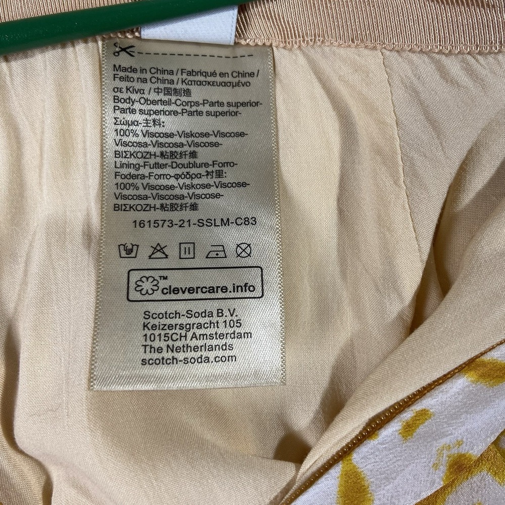 Scotch & Soda Viscose Tie Dye Wide Leg Trousers Yellow Women's S Boho Dopamine - Picture 5 of 15